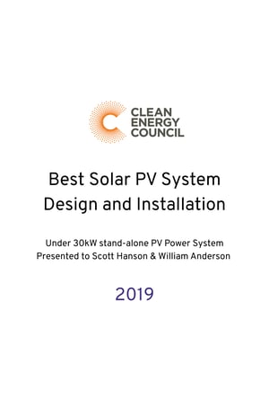 CEC Best Solar PV System Award