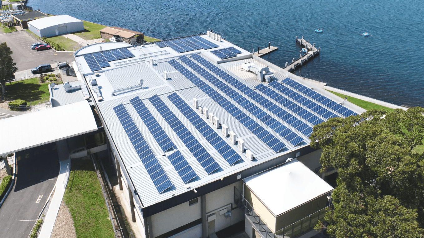 Illawarra Yacht Club rooftop solar aerial shot