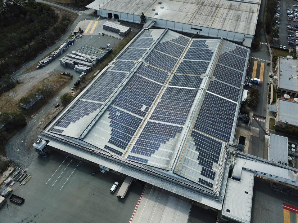 Aerial view of CUB's solar rooftop